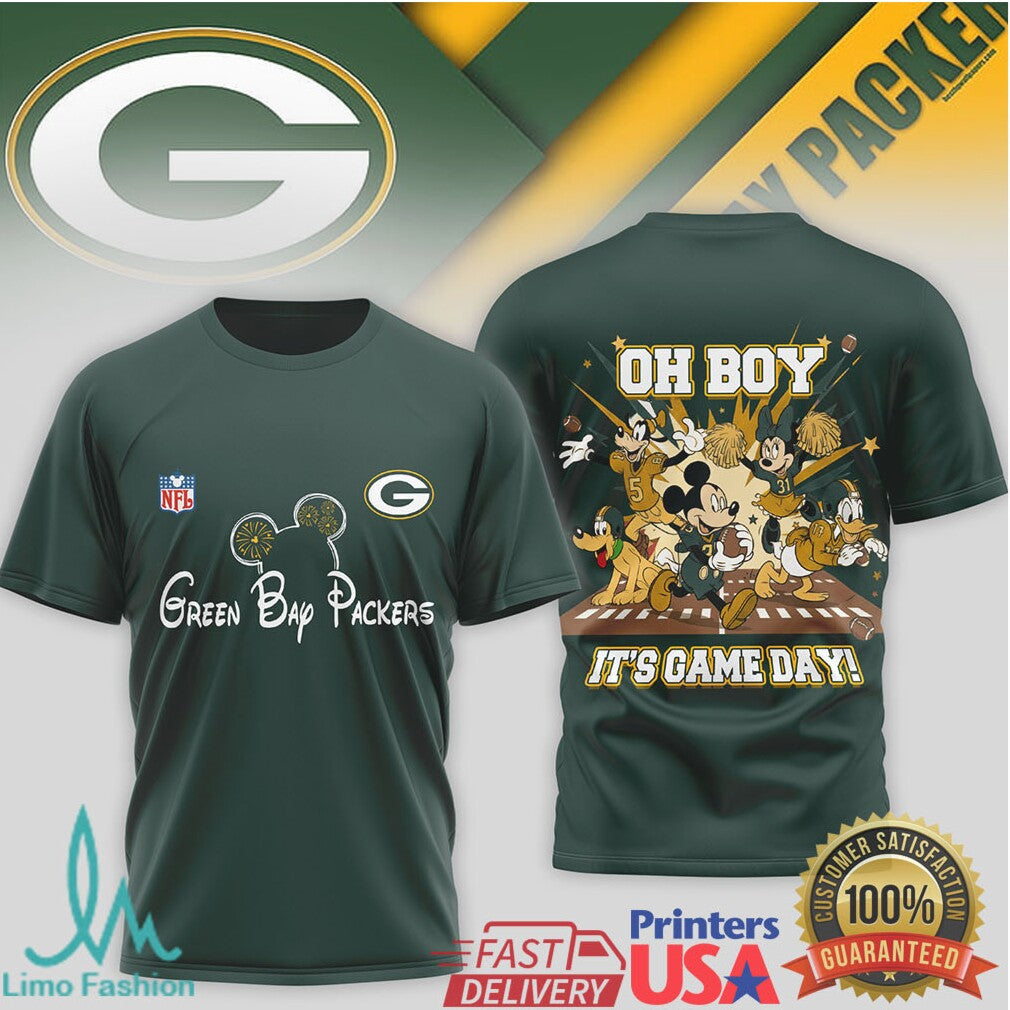 Mickey Mouse & Friends Green Bay Packers Game Day T Shirt - Limotees LLC