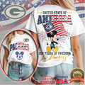 Mickey Mouse Green Bay Packers 250 Years of Freedom United State of America T Shirt - Limotees LLC