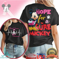 Mickey Mouse Hope for a Cure Breast Cancer Awareness Pink Ribbon T Shirt - Limotees LLC