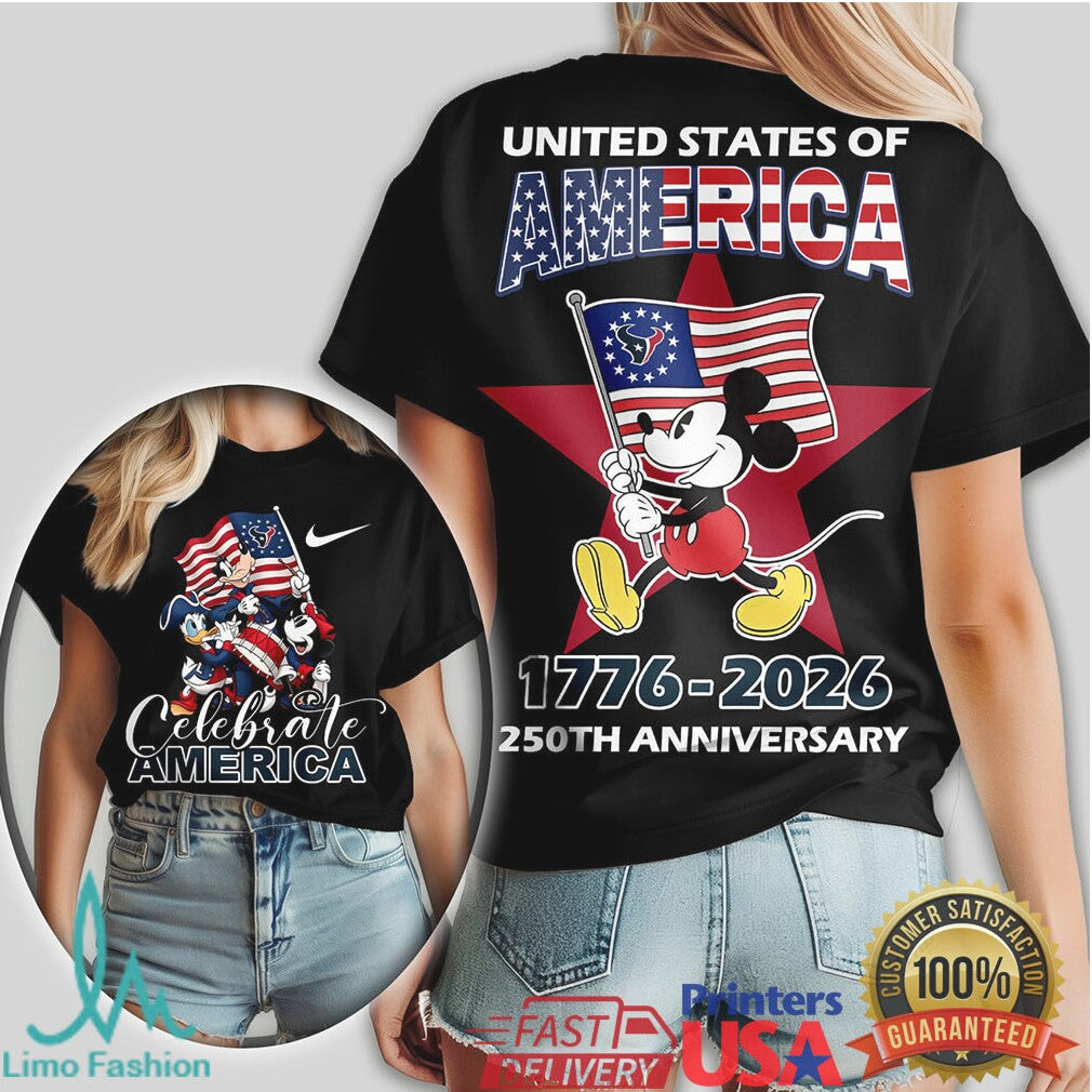 Mickey Mouse Houston Texans 1776 2026 United States 250th Anniversary Shirt - Limotees LLC