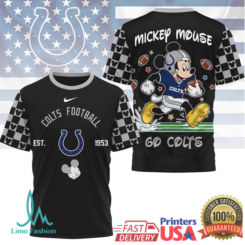 Mickey Mouse Indianapolis Colts Football Est 1953 Graphic T Shirt - Limotees LLC