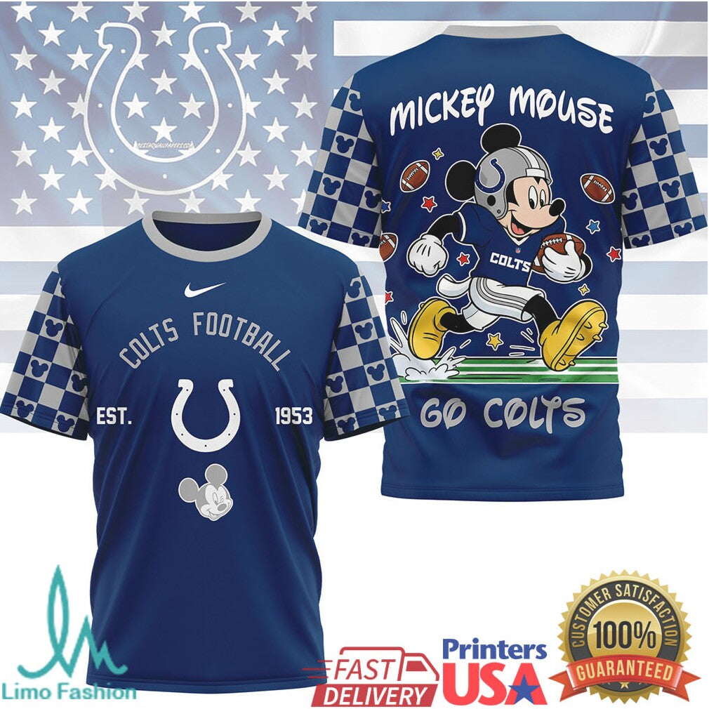 Mickey Mouse Indianapolis Colts Football Est 1953 Graphic T Shirt - Limotees LLC