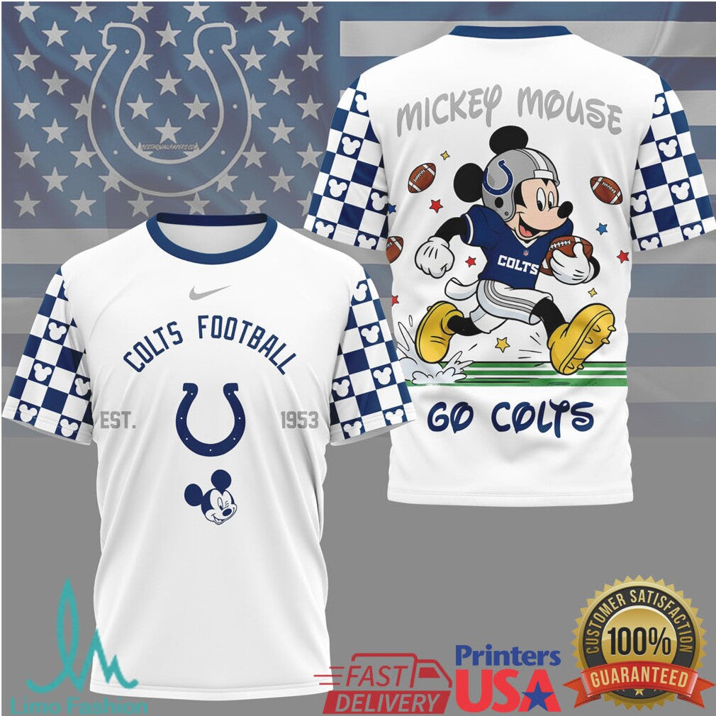 Mickey Mouse Indianapolis Colts Football Est 1953 Graphic T Shirt - Limotees LLC