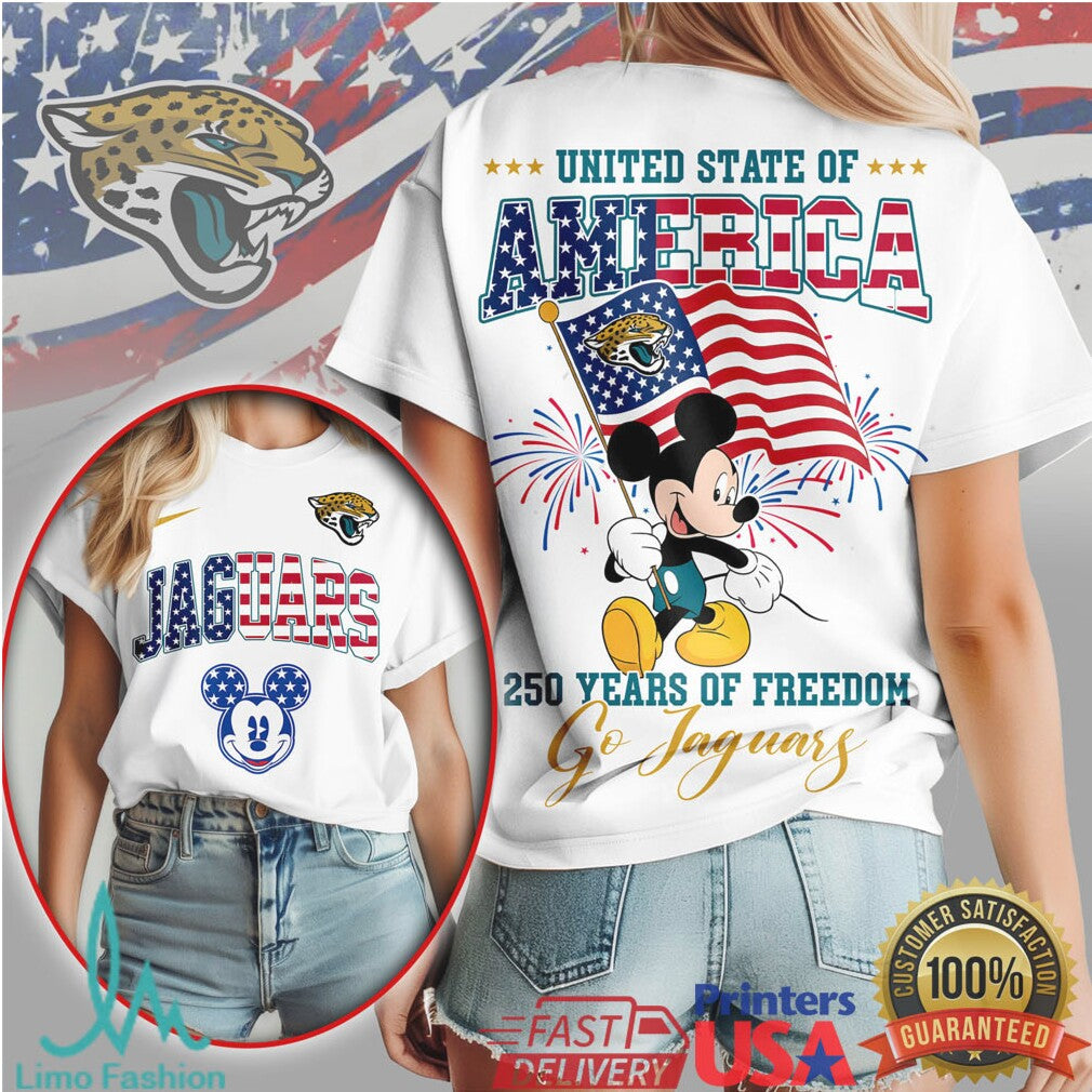 Mickey Mouse Jacksonville Jaguars 250 Years of Freedom United State of America T Shirt