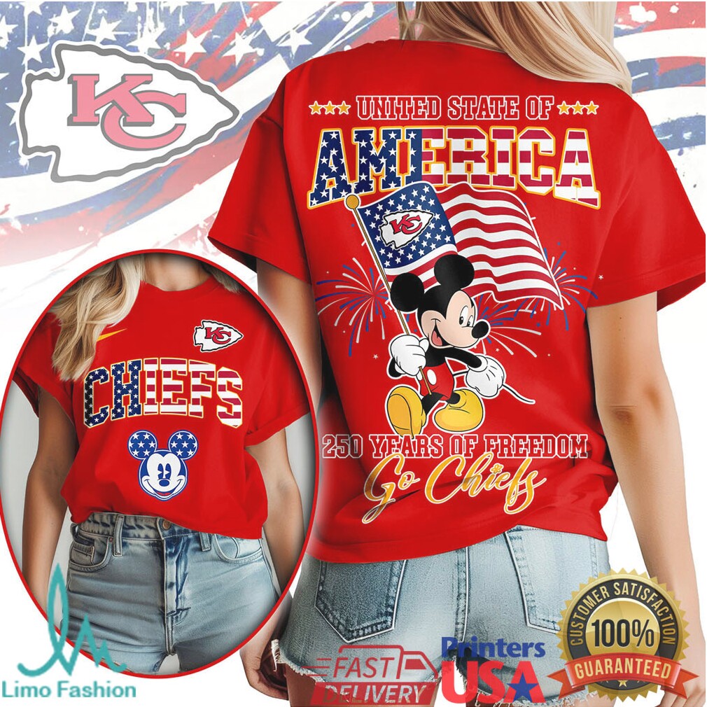 Mickey Mouse Kansas City Chiefs 250 Years of Freedom United State of America T Shirt