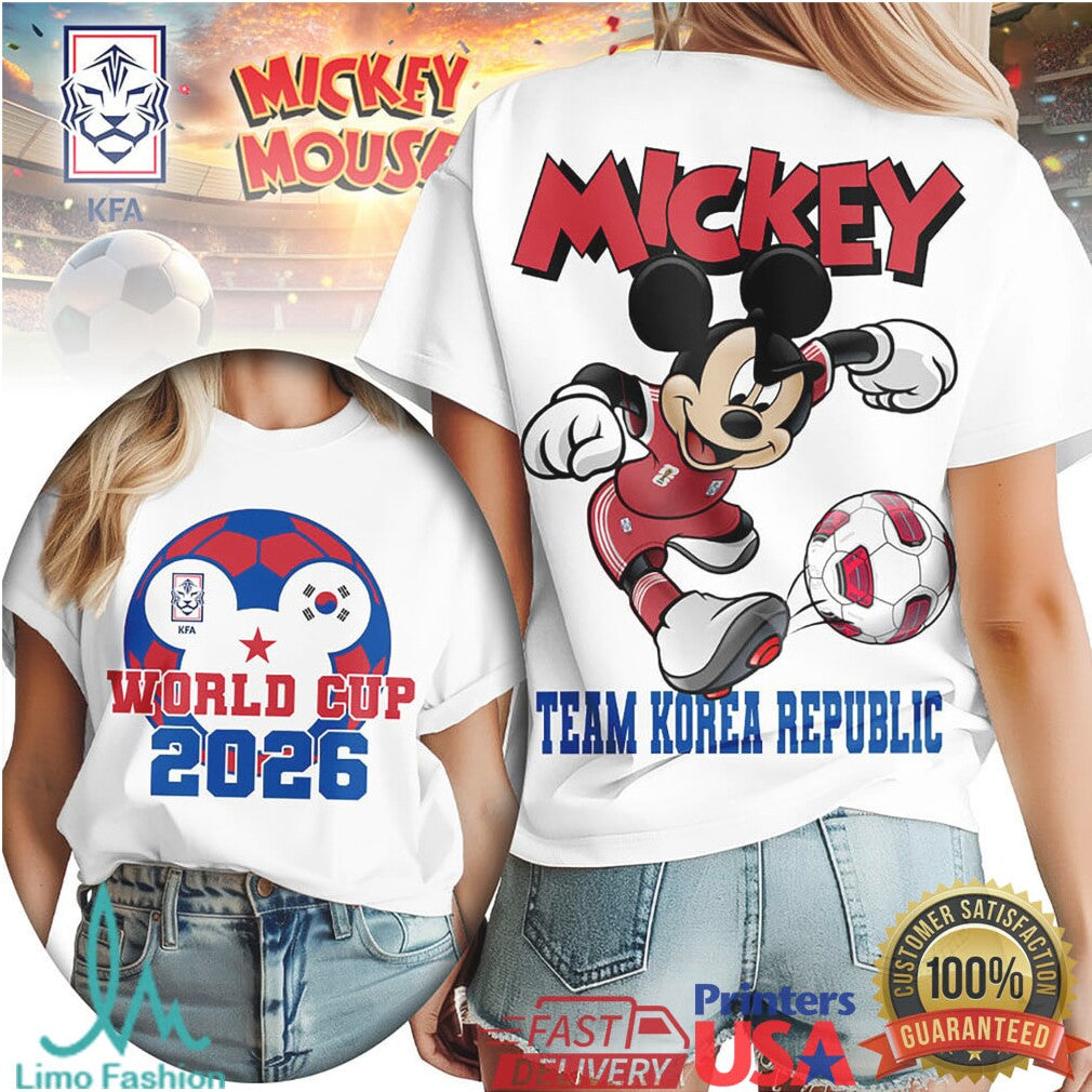 Mickey Mouse Korea Republic Soccer World Cup 2026 T Shirt - Limotees LLC