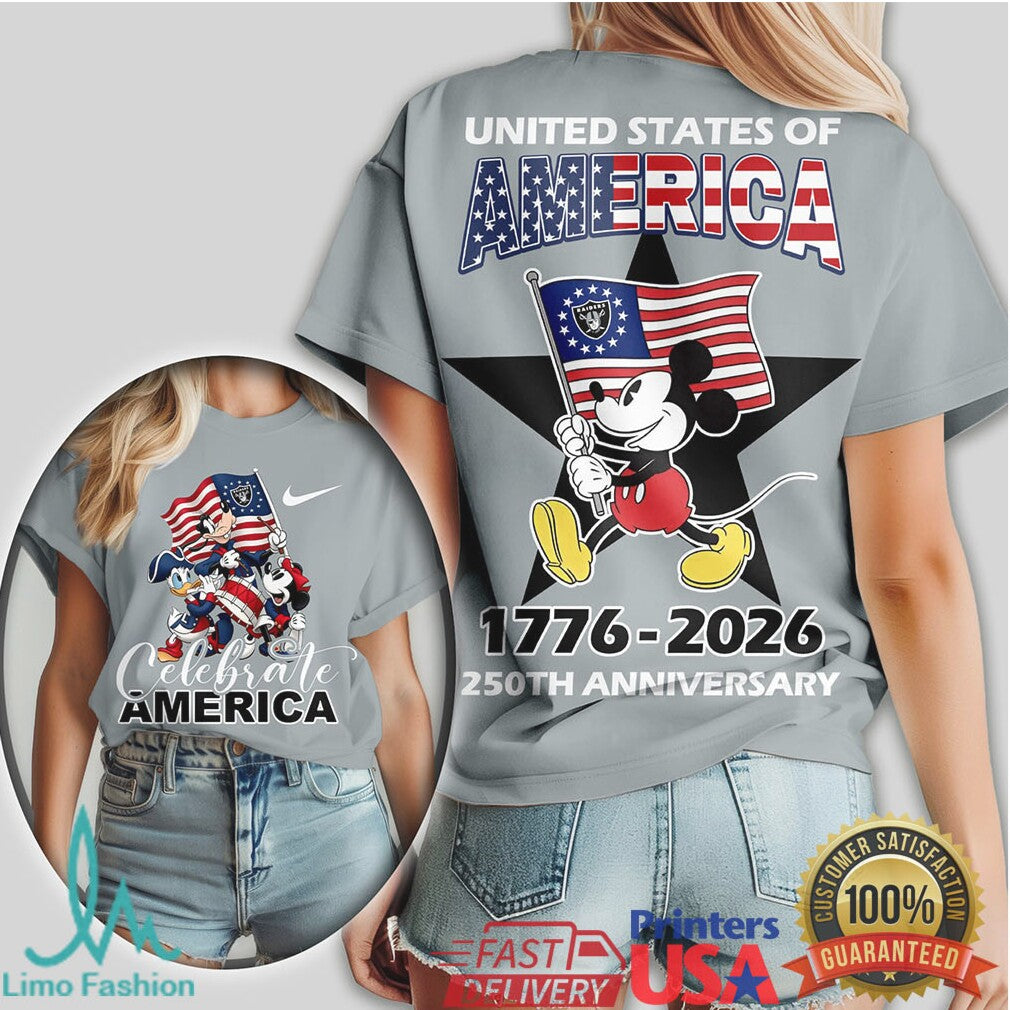 Mickey Mouse Las Vegas Raiders 1776 2026 Celebrate America 250th Shirt - Limotees LLC