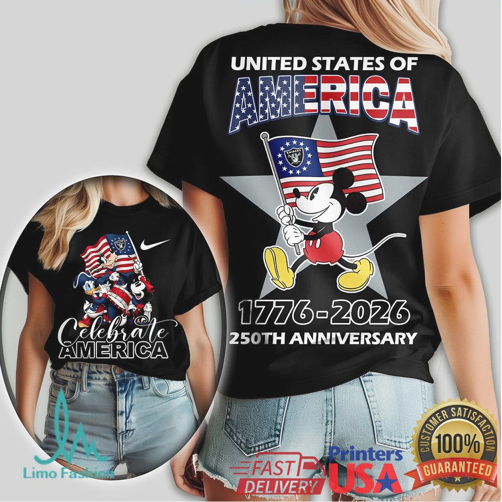 Mickey Mouse Las Vegas Raiders 1776 2026 Celebrate America 250th Shirt - Limotees LLC