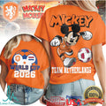 Mickey Mouse Netherlands Football World Cup 2026 Graphic T Shirt - Limotees LLC