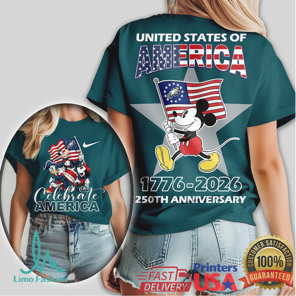 Mickey Mouse Philadelphia Eagles 1776 2026 Celebrate America 250th Shirt - Limotees LLC