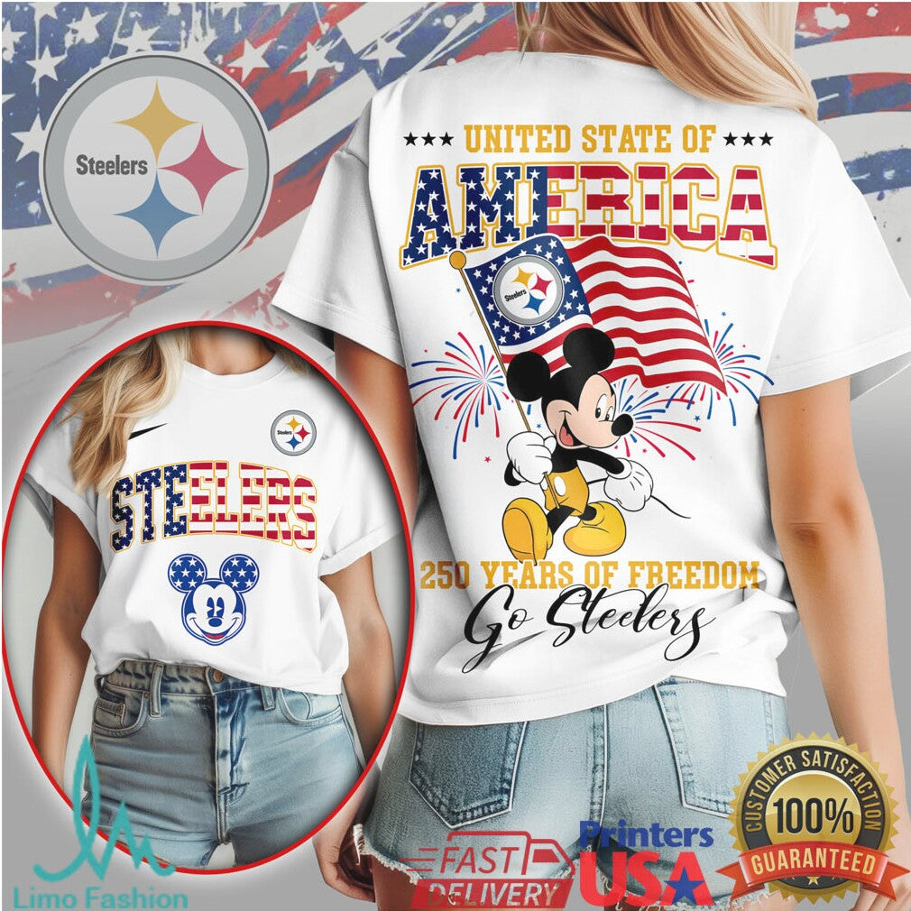 Mickey Mouse Pittsburgh ST Shirtlers 250 Years of Freedom United State of America T Shirt - Limotees LLC
