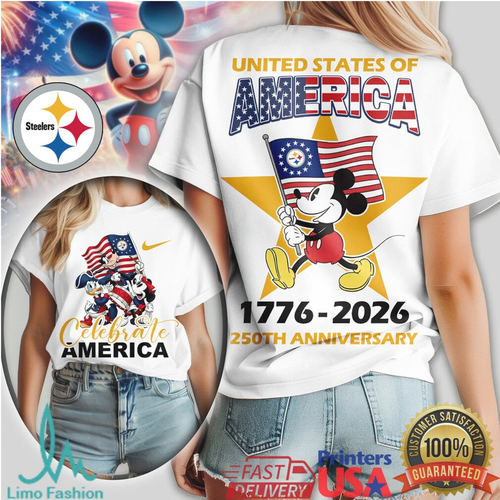 Mickey Mouse Pittsburgh ST Shirtlers 250th Anniversary Celebrate America T Shirt - Limotees LLC