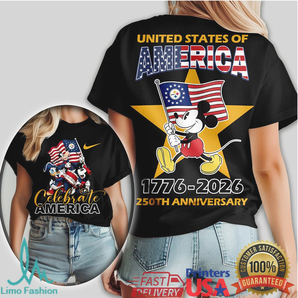 Mickey Mouse Pittsburgh ST Shirtlers 250th Anniversary Celebrate America T Shirt - Limotees LLC