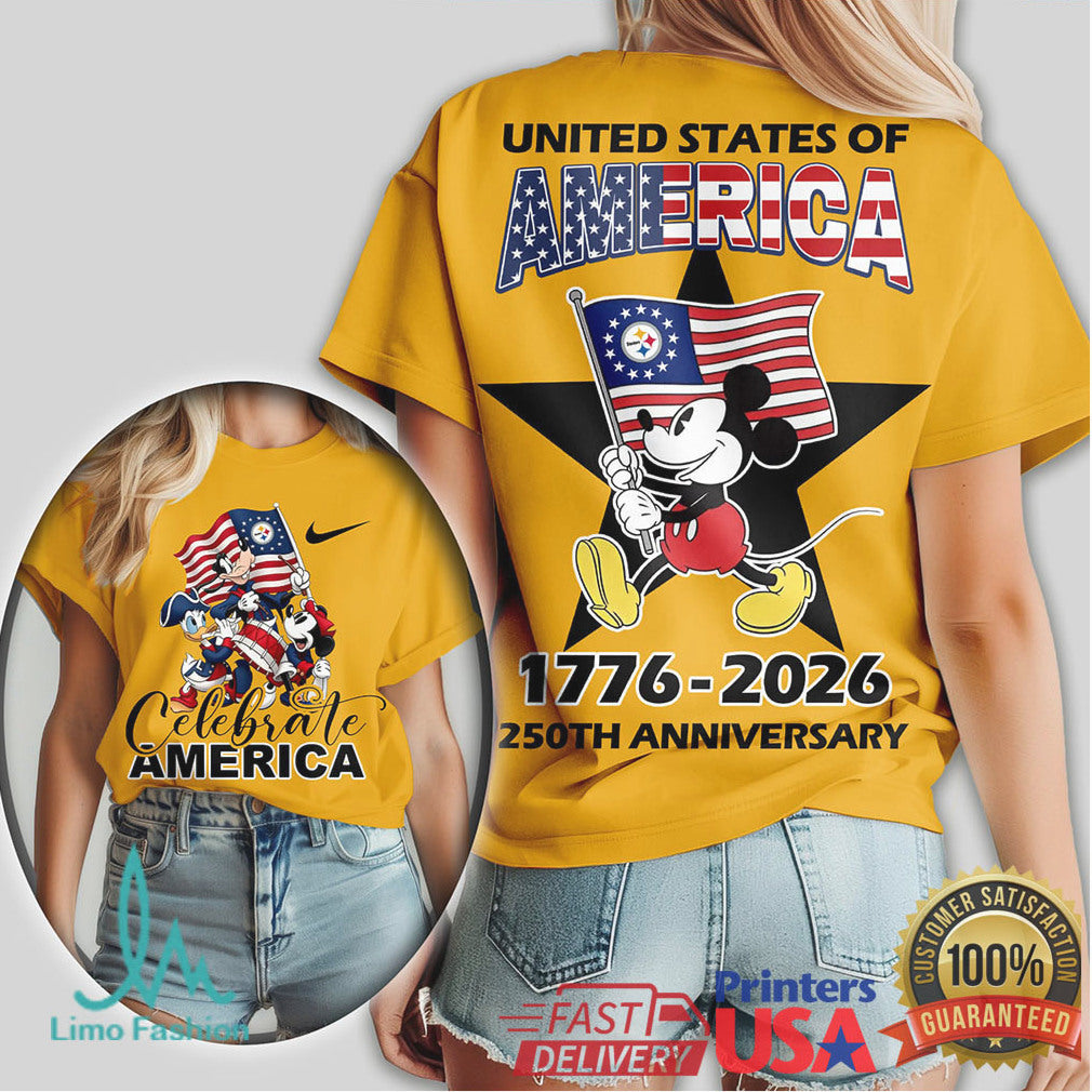 Mickey Mouse Pittsburgh ST Shirtlers 250th Anniversary Celebrate America T Shirt - Limotees LLC