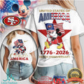 Mickey Mouse San Francisco 49ers Celebrate America 1776 2026 250th Anniversary T Shirt - Limotees LLC