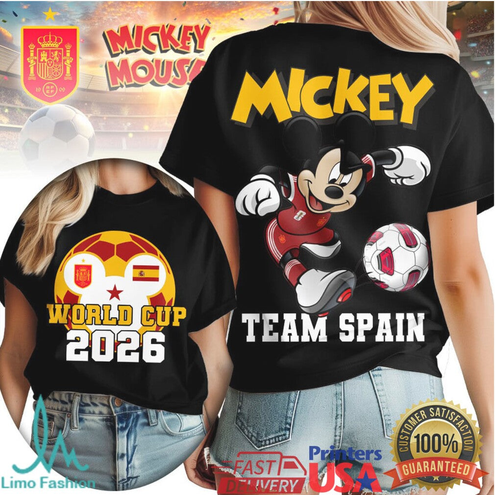 Mickey Mouse Spain National Team World Cup 2026 T Shirt - Limotees LLC