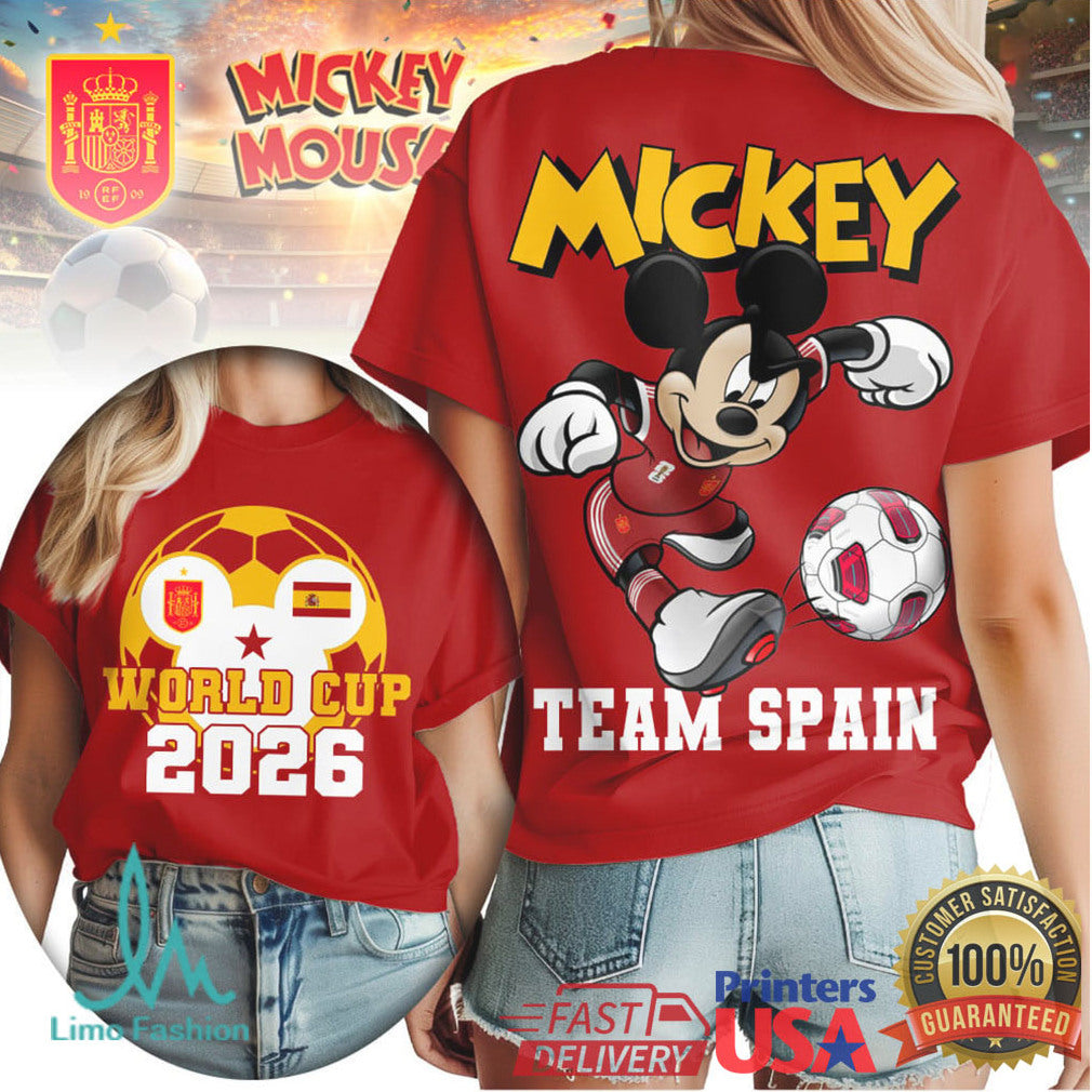 Mickey Mouse Spain National Team World Cup 2026 T Shirt - Limotees LLC