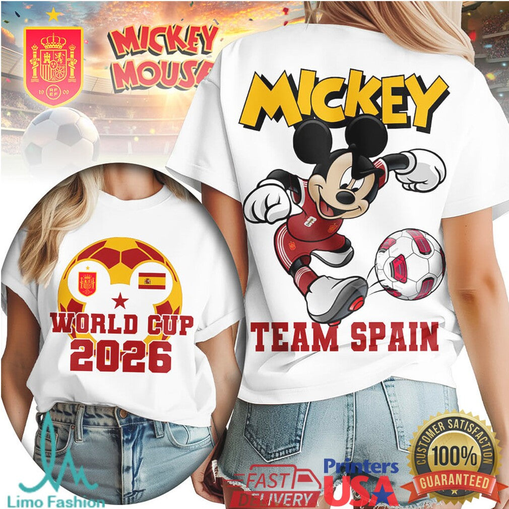 Mickey Mouse Spain National Team World Cup 2026 T Shirt - Limotees LLC