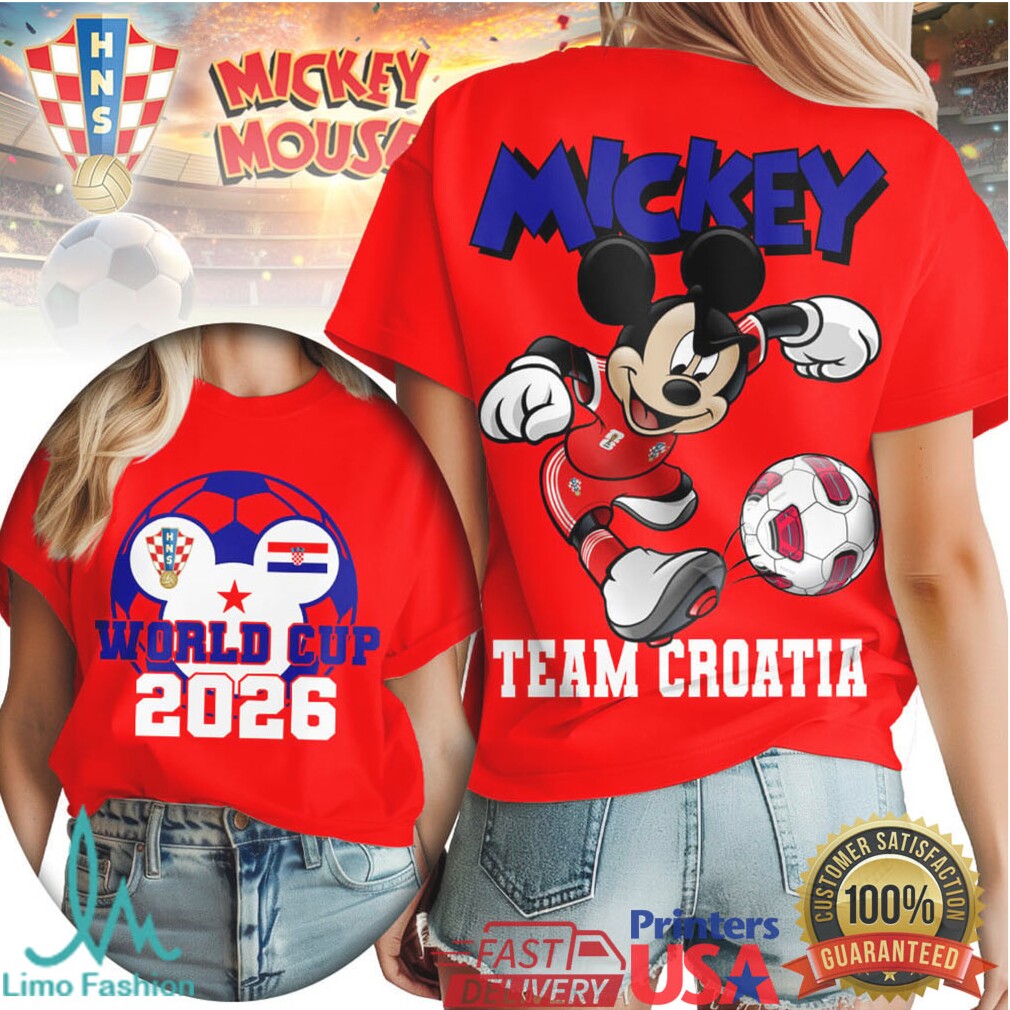 Mickey Mouse Team Croatia Soccer World Cup 2026 Fan T Shirt - Limotees LLC