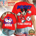 Mickey Mouse Team Croatia Soccer World Cup 2026 Fan T Shirt - Limotees LLC