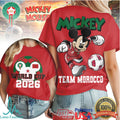 Mickey Mouse Team Morocco Soccer World Cup 2026 Fan T Shirt - Limotees LLC