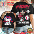 Mickey Mouse Team Norway Soccer World Cup 2026 Fan T Shirt - Limotees LLC