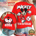 Mickey Mouse Team Switzerland World Cup 2026 Soccer Fan T Shirt - Limotees LLC