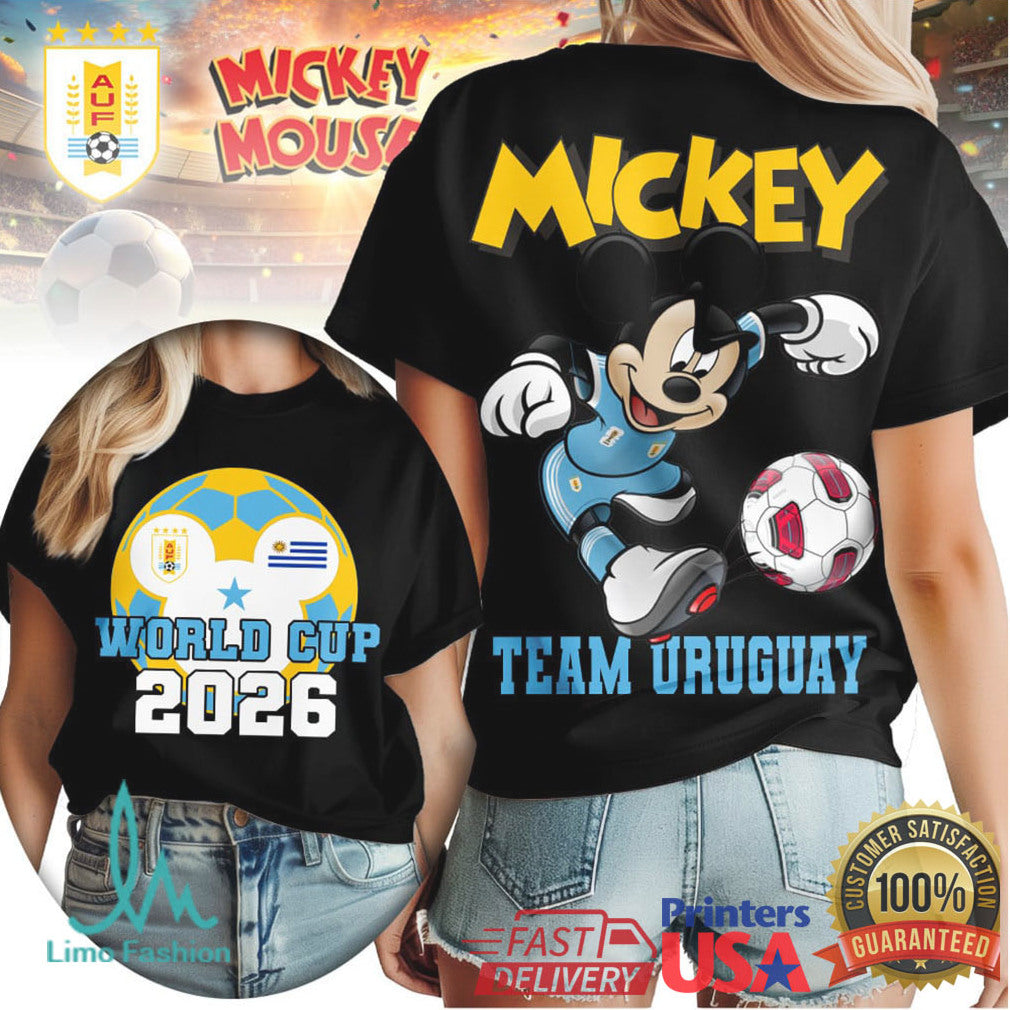 Mickey Mouse Team Uruguay Soccer World Cup 2026 Fan T Shirt - Limotees LLC