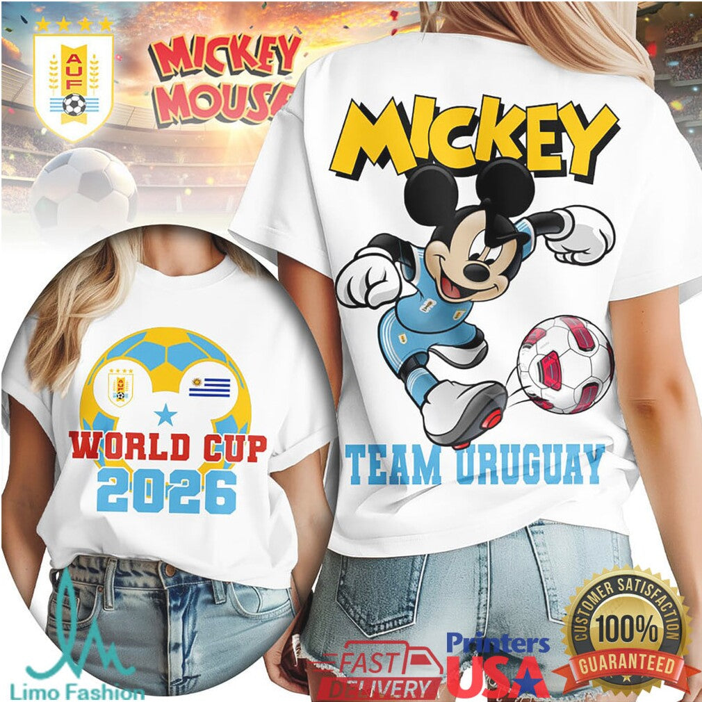 Mickey Mouse Team Uruguay Soccer World Cup 2026 Fan T Shirt - Limotees LLC