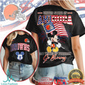 Mickey Mouse United State of America 250 Years Freedom Cleveland Browns T Shirt