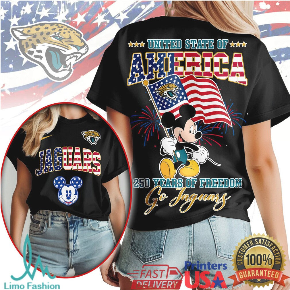 Mickey Mouse United State of America 250 Years Freedom Jacksonville Jaguars T Shirt - Limotees LLC