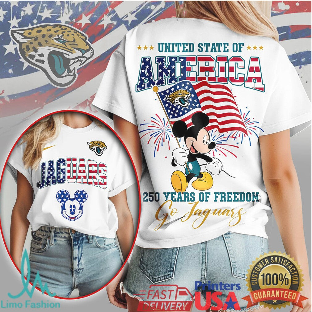 Mickey Mouse United State of America 250 Years Freedom Jacksonville Jaguars T Shirt - Limotees LLC