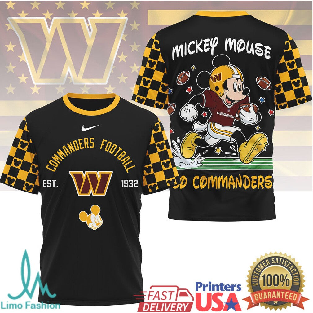 Mickey Mouse Washington Commanders Football Est 1932 Burgundy T Shirt - Limotees LLC
