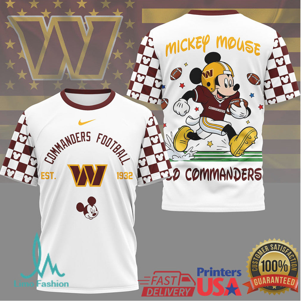 Mickey Mouse Washington Commanders Football Est 1932 Burgundy T Shirt - Limotees LLC