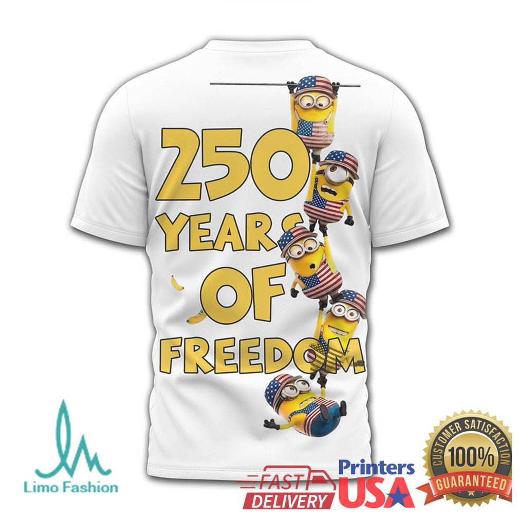 Minions 250 Years of Freedom USA 4th of July Patriotic T Shirt - Limotees LLC
