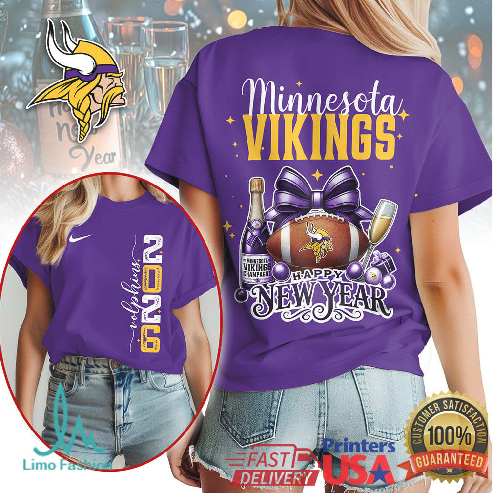 Minnesota Vikings 2026 Happy New Year NFL Fan Celebration T Shirt - Limotees LLC
