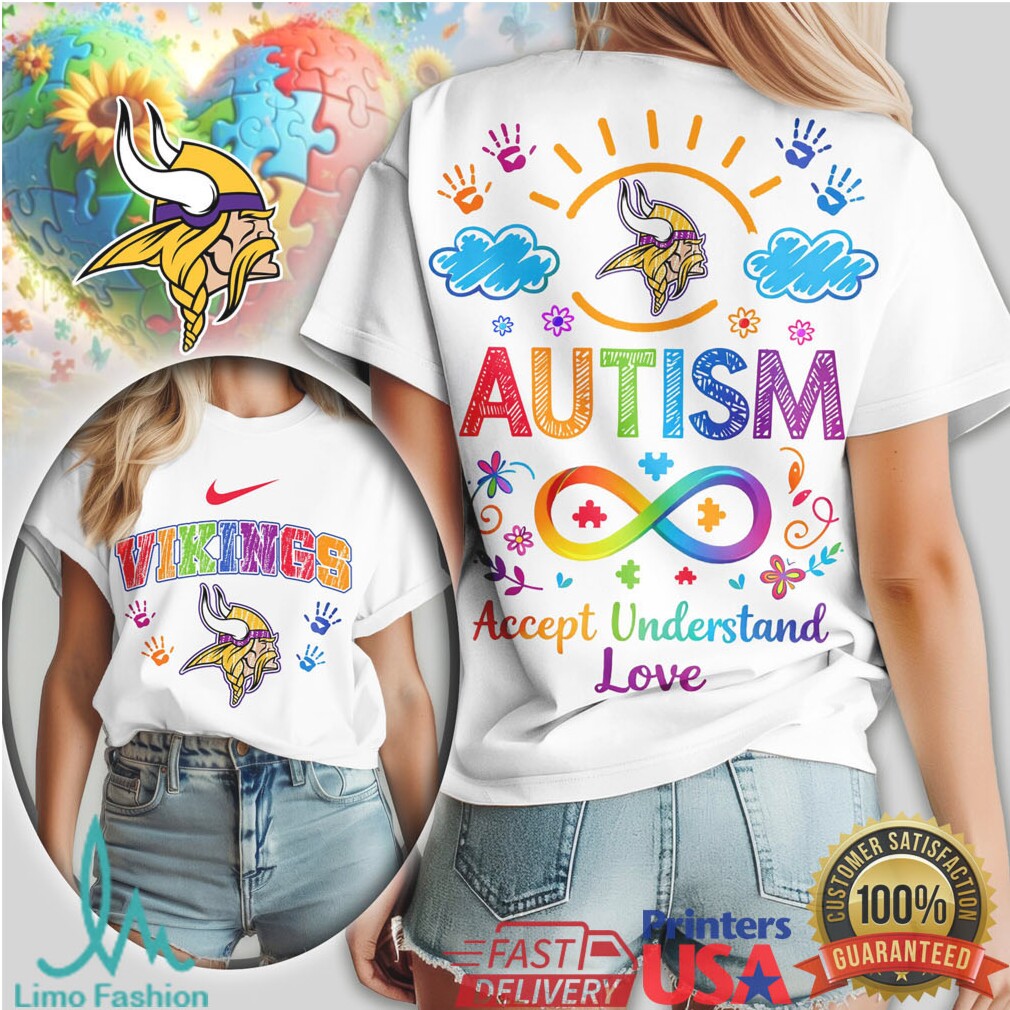 Minnesota Vikings Autism Awareness T Shirt World Autism Day NFL Fan T Shirt - Limotees LLC