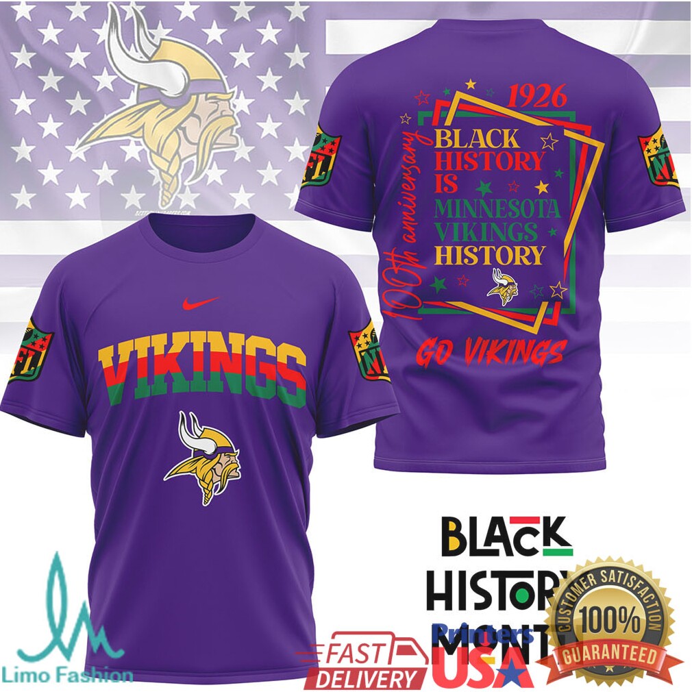 Minnesota Vikings Black History Month 100th Anniversary Tee - Limotees LLC