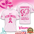 Minnesota Vikings Breast Cancer Awareness Pink Ribbon Football T Shirt