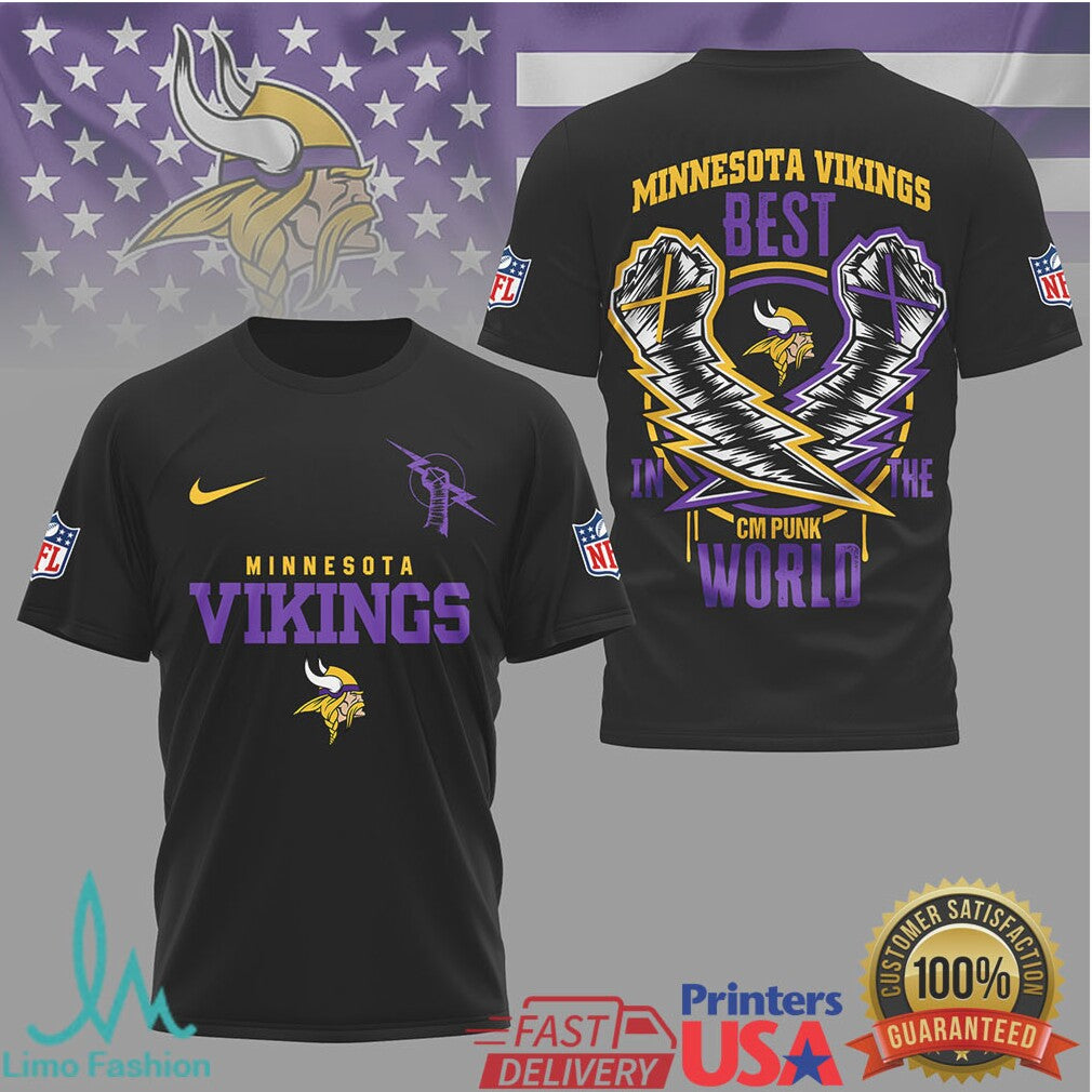 Minnesota Vikings CM Punk Best In The World Fan Apparel - Limotees LLC