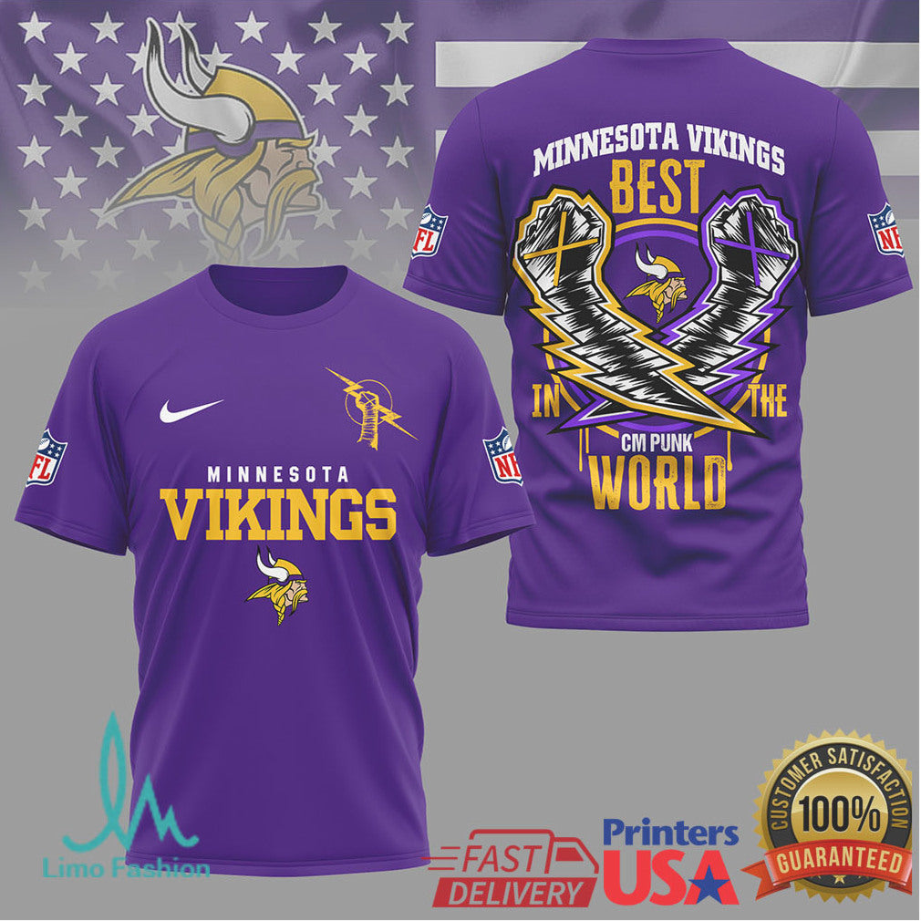 Minnesota Vikings CM Punk Best In The World Fan Apparel - Limotees LLC