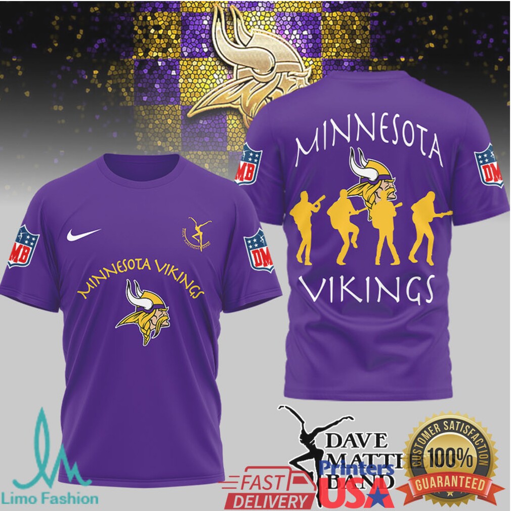 Minnesota Vikings Dave Matthews Band DMB Purple Pride Tee - Limotees LLC