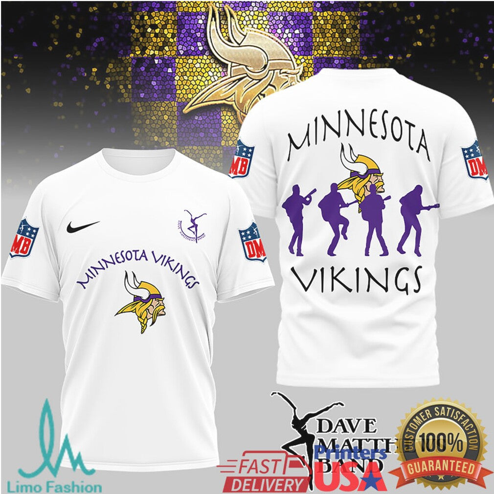 Minnesota Vikings Dave Matthews Band DMB Purple Pride Tee - Limotees LLC