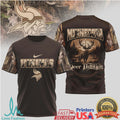 Minnesota Vikings Deer Hunting Camo Sleeves NFL Fan T Shirt - Limotees LLC