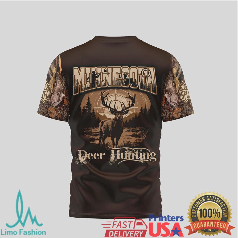 Minnesota Vikings Deer Hunting Camo Sleeves NFL Fan T Shirt - Limotees LLC