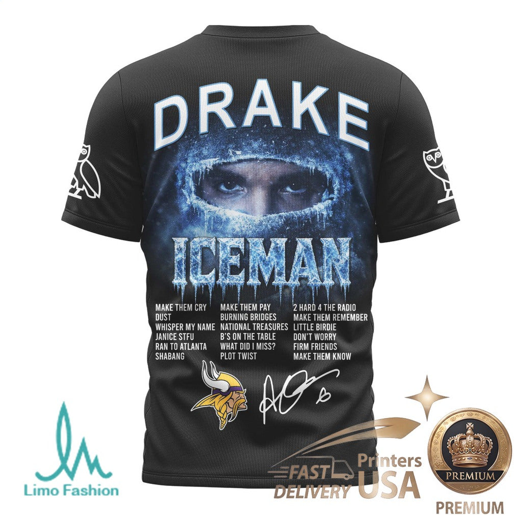 Minnesota Vikings Drake Iceman OVO Hip Hop Sports Jersey - Limotees LLC