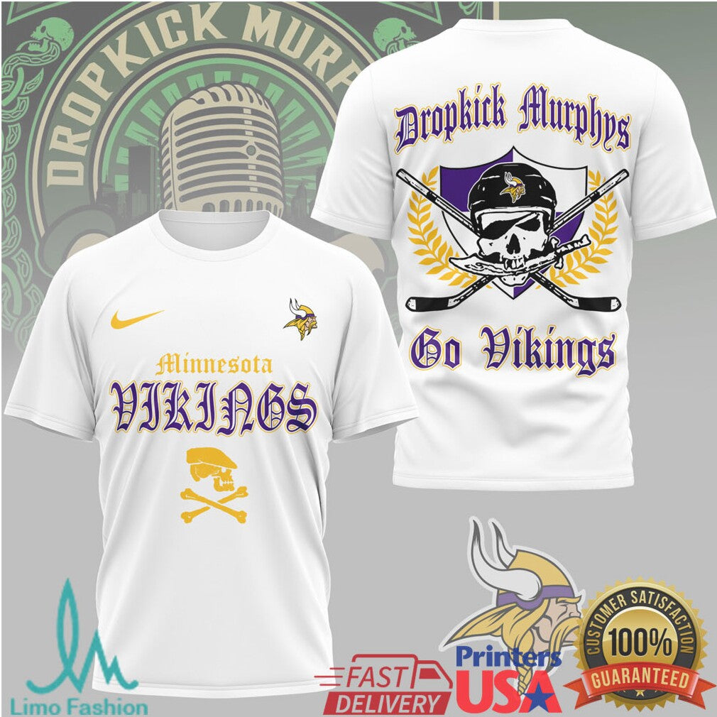 Minnesota Vikings Dropkick Murphys Celtic Punk Style NFL T Shirt - Limotees LLC