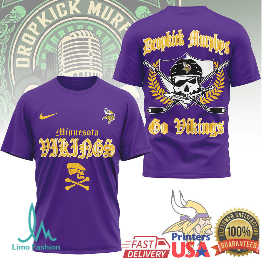 Minnesota Vikings Dropkick Murphys Celtic Punk Style NFL T Shirt - Limotees LLC