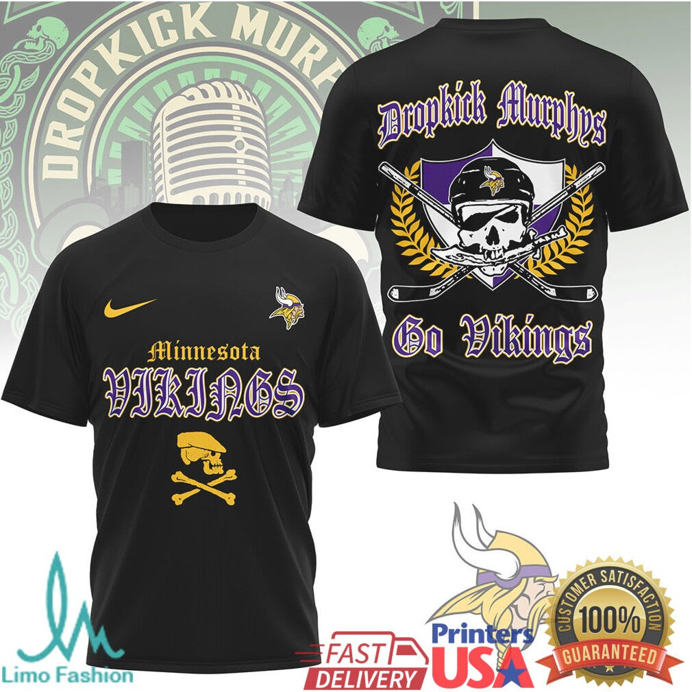 Minnesota Vikings Dropkick Murphys Celtic Punk Style NFL T Shirt - Limotees LLC