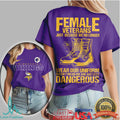 Minnesota Vikings Female Veterans No Less Dangerous Military T Shirt - Limotees LLC